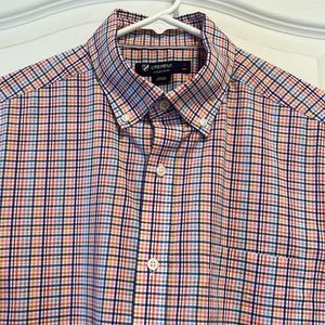 Daniel Cremieux Mens multi striped button up short sleeved shirt medium
